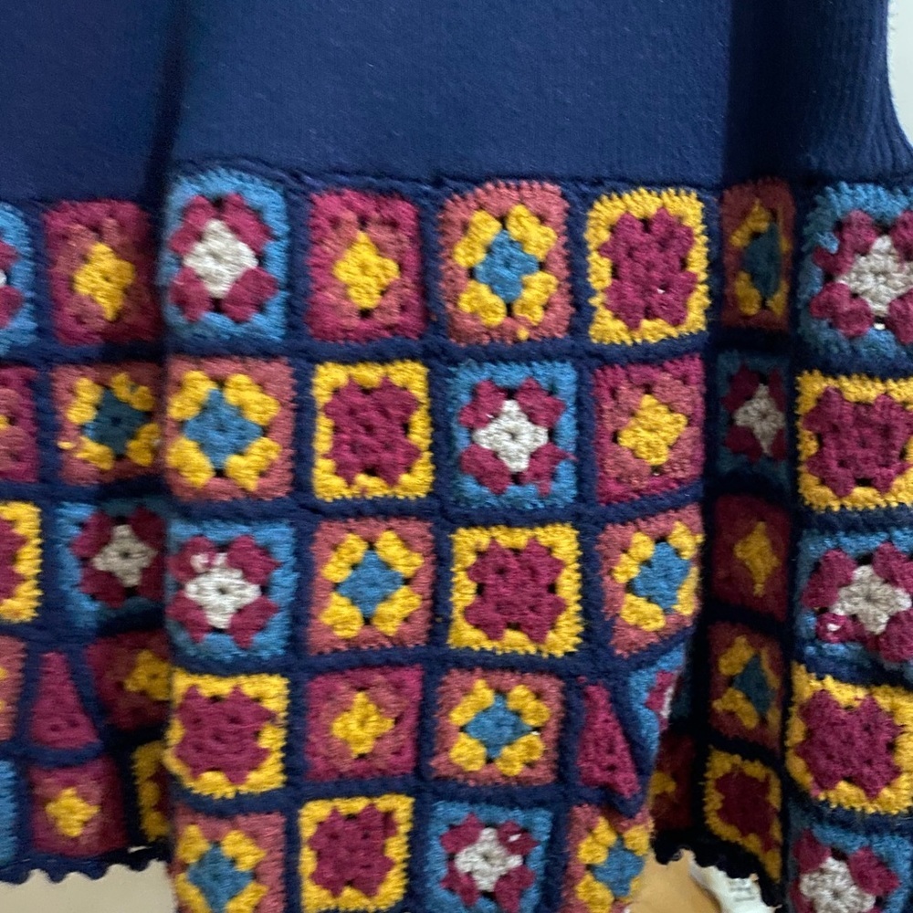 Anthropologie Square Floral Knit Skirt - Picture 3 of 5